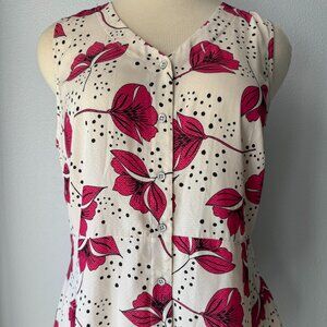CAbi Fanfare Top #8019 Sleeveless Floral Blouse-XL